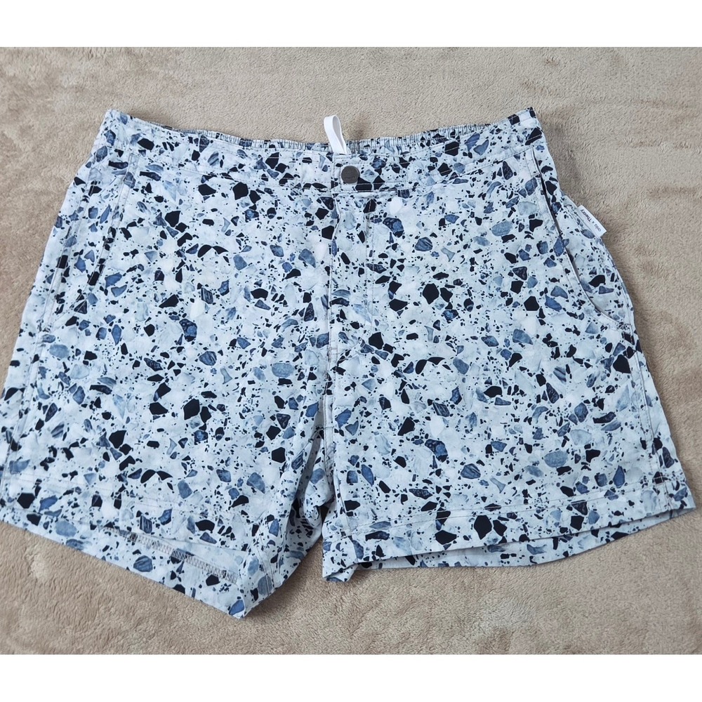 Onia X Theory The Colder Shorts 7" Men's Size Large Blue White AOP Lined EUC